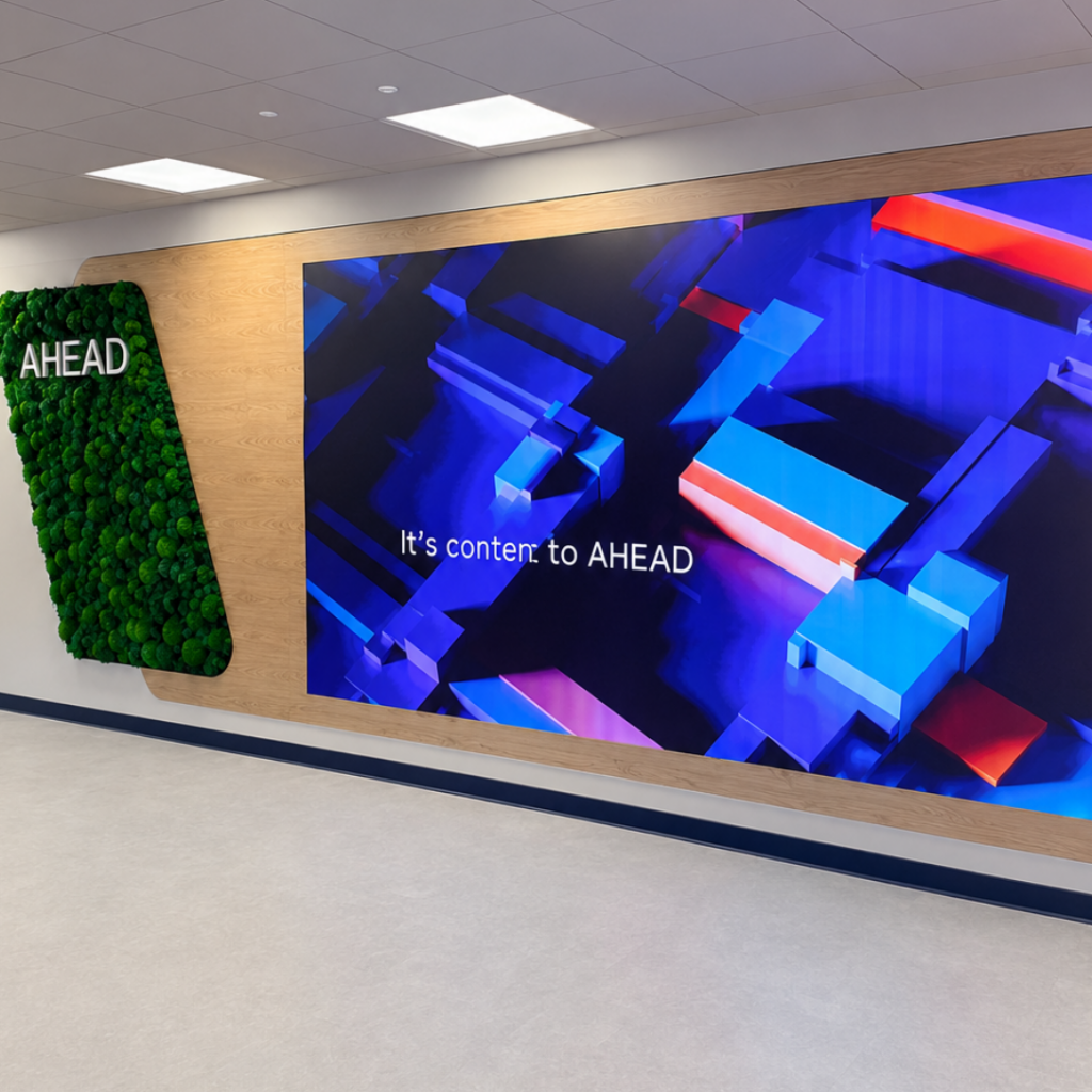 Professional audio visual installation for arenas, featuring LED video walls, sound reinforcement and integrated control technology by Runtech.