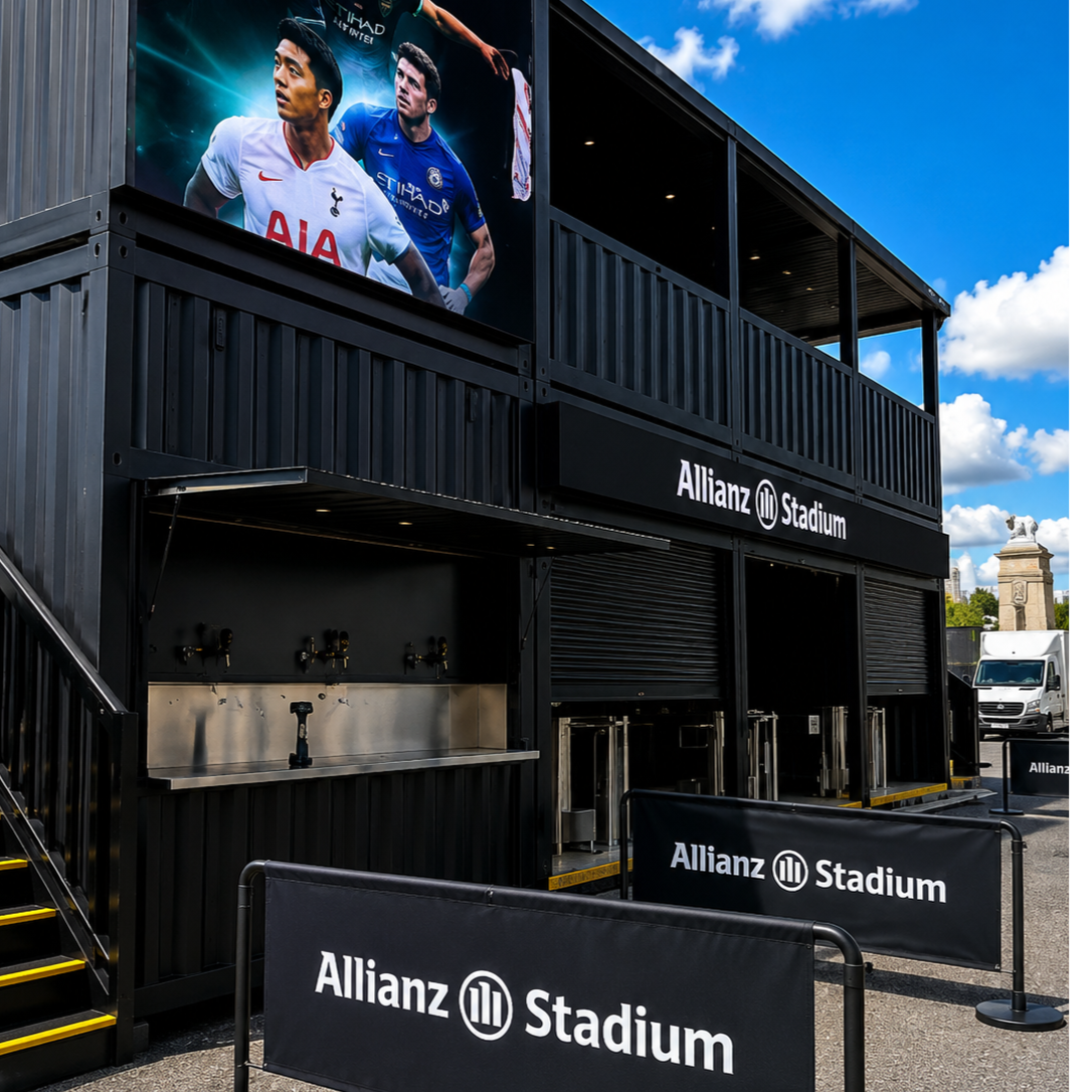 Outdoor LED screen installation by Runtech for commercial buildings, stadiums and public spaces requiring exceptional brightness and reliability.