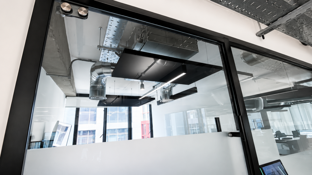 Professional acoustic treatment reducing noise and improving productivity in modern offices across London and EMEA.
