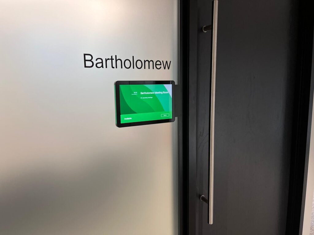 Office meeting room booking panel