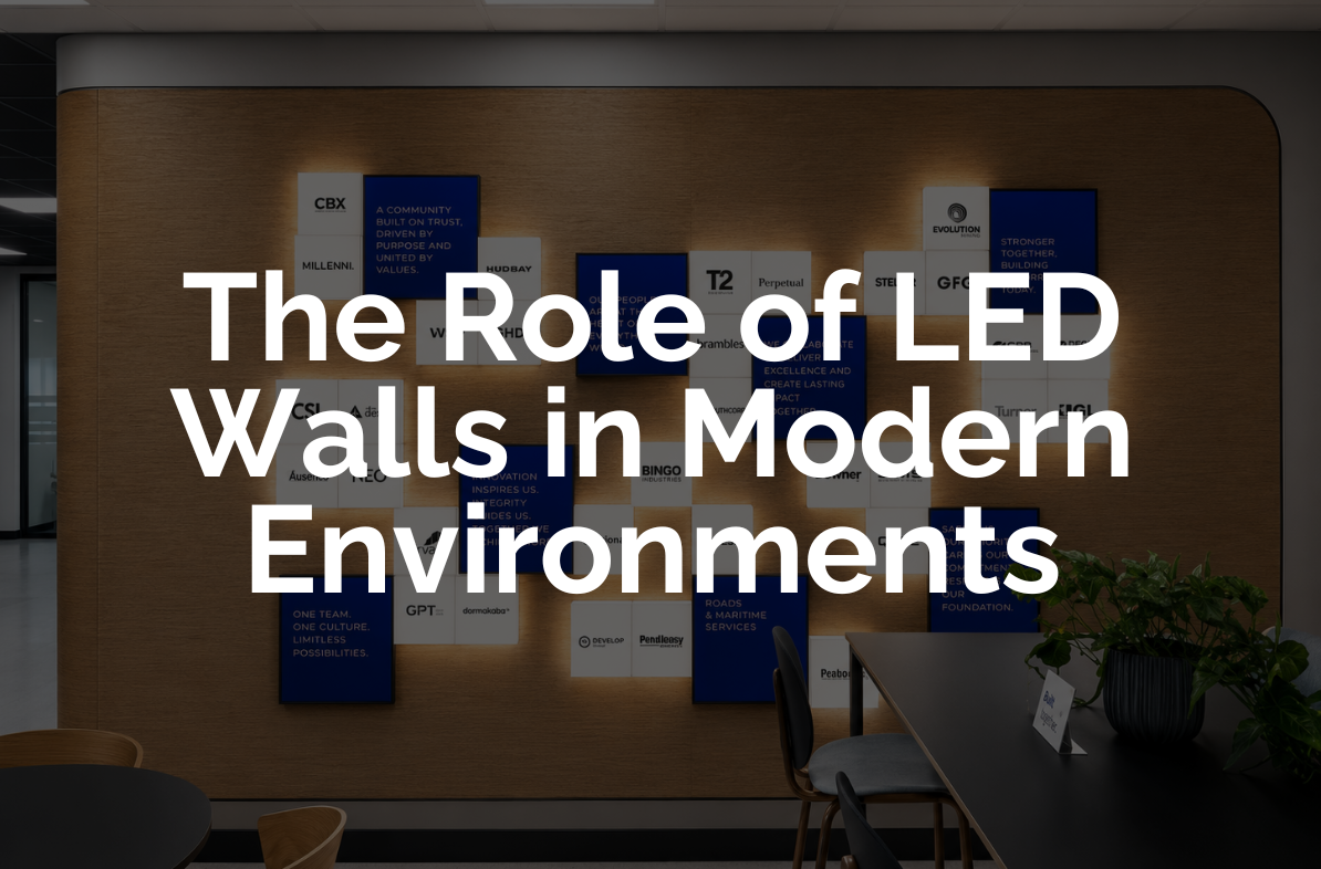 Commercial LED video wall installed by Runtech for large venues, providing seamless AV integration, exceptional image quality and reliable performance for events and presentations.
