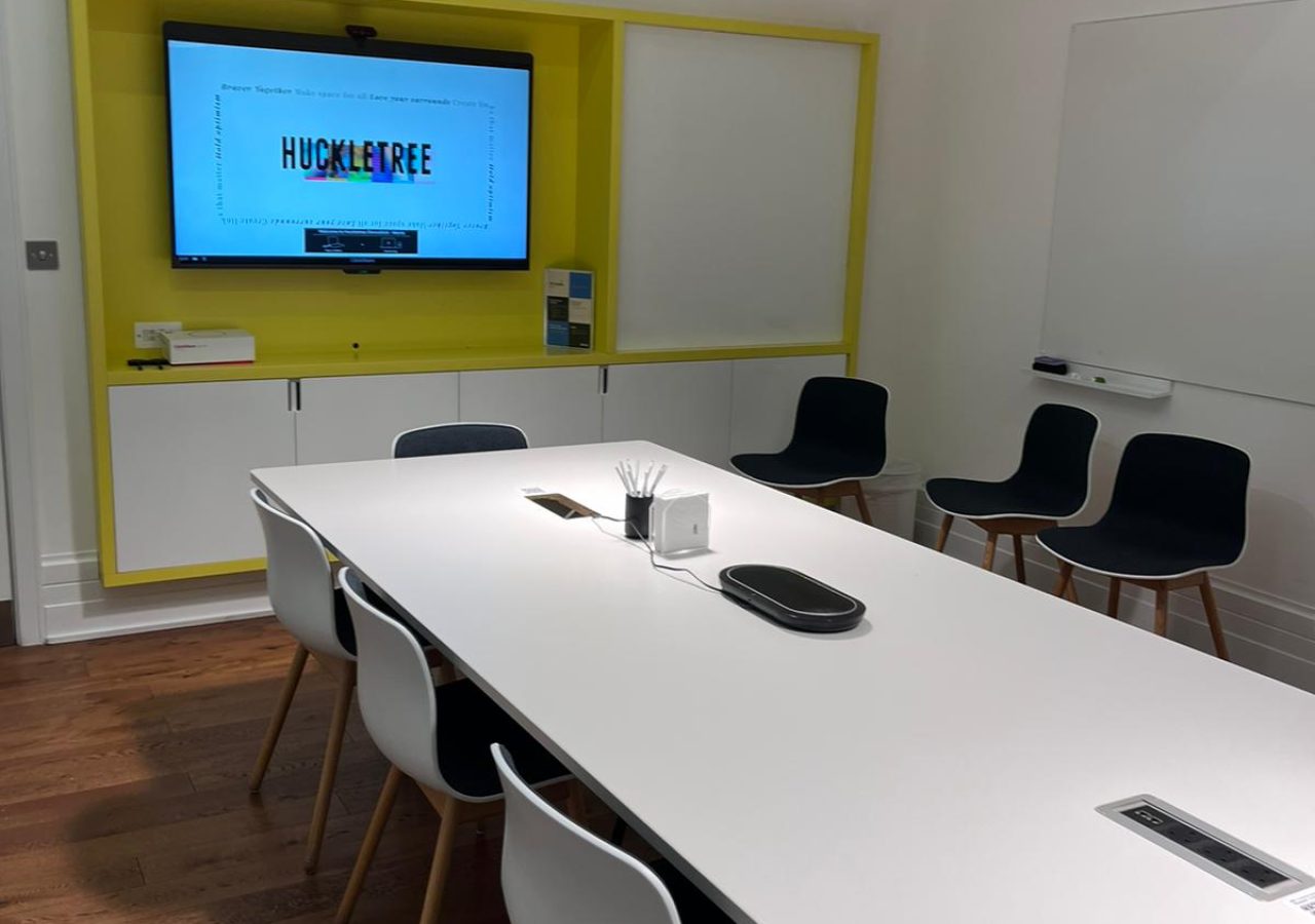 Huckletree Shoreditch Large Meeting room - Barco Clickshare product roll out Boardroom Audio visual